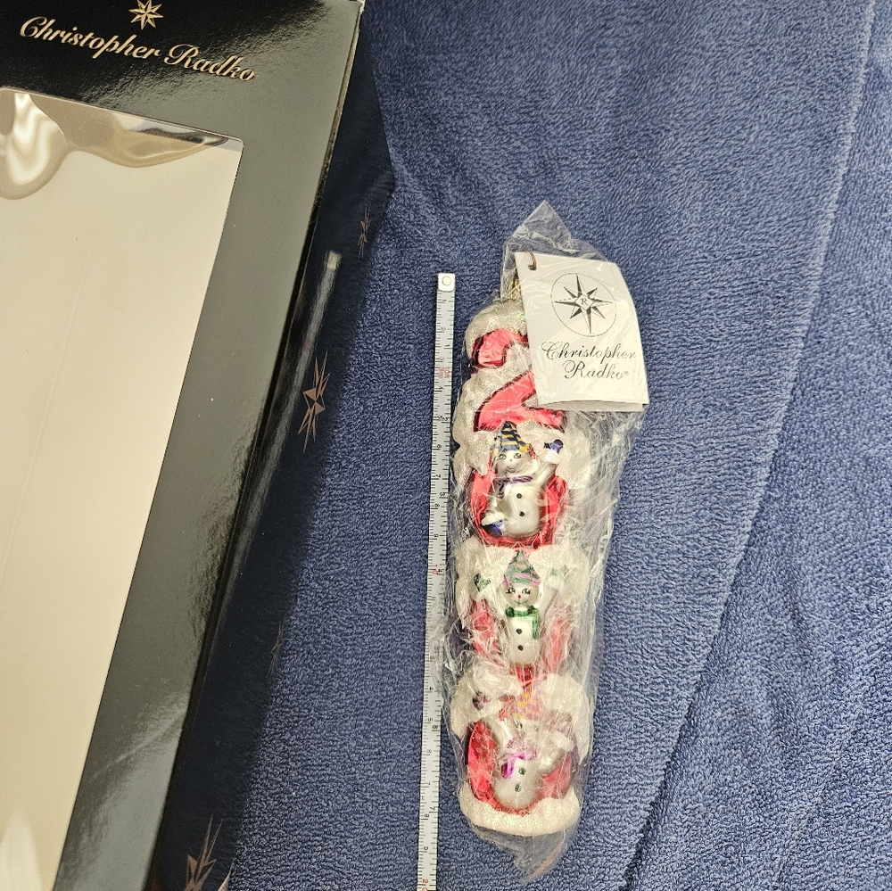 Christopher Radko 2000 millennium ornament snowmen
